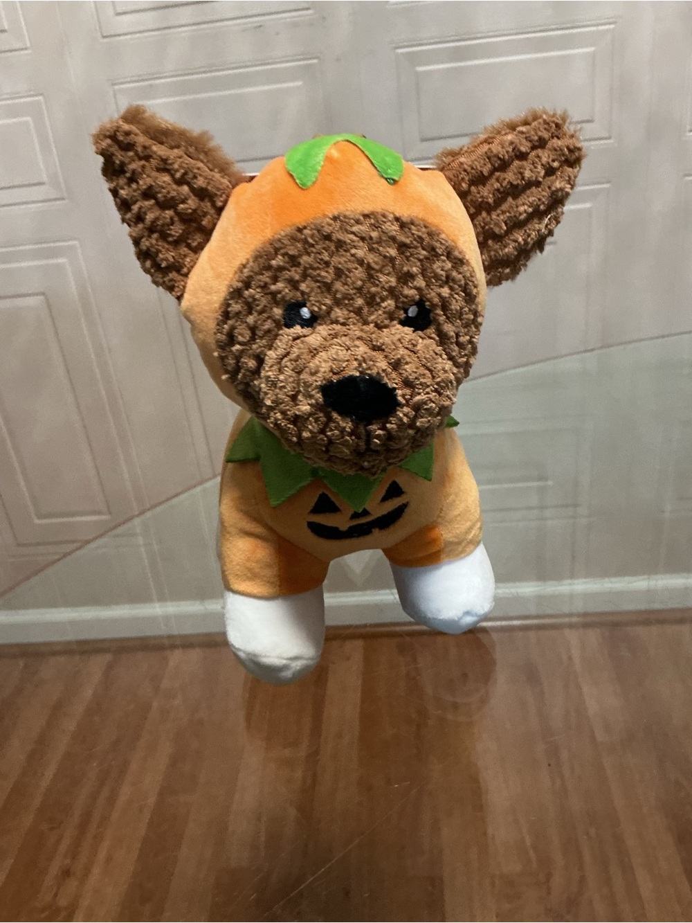Brand New Giftable Pumpkin Doggie Very Solf Dog With Clinker & Squeaker 10”